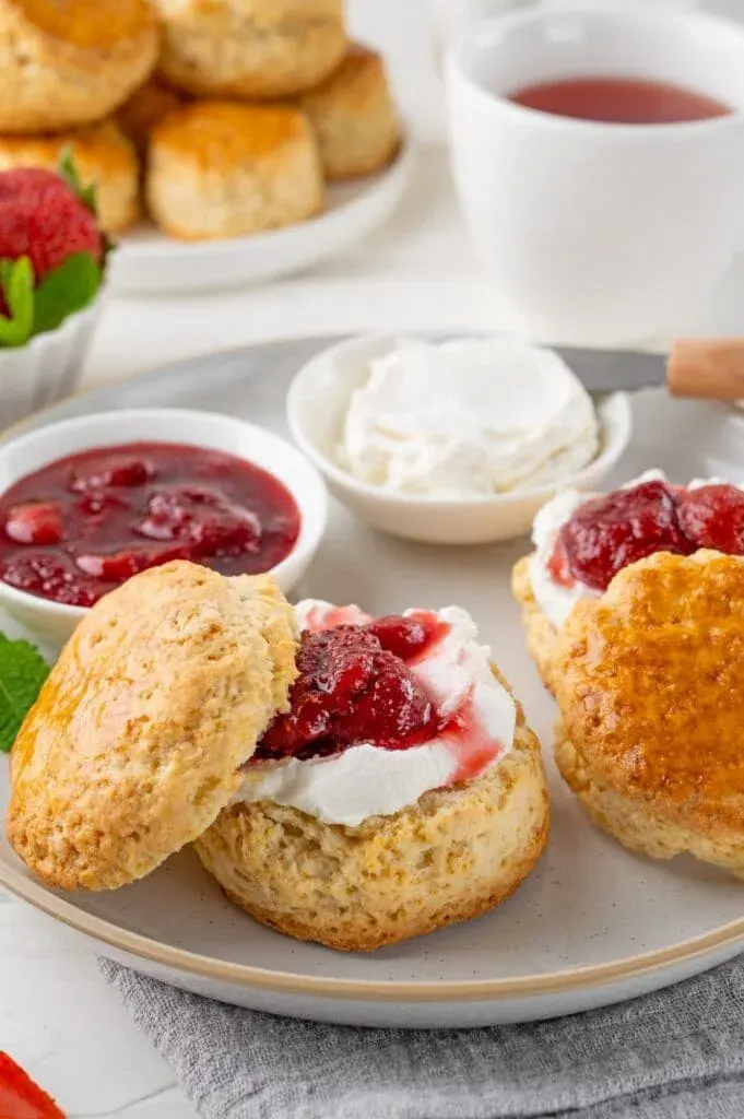 Cornish Cream Tea With Scones, Jam And Clotted Cream, Cornwall