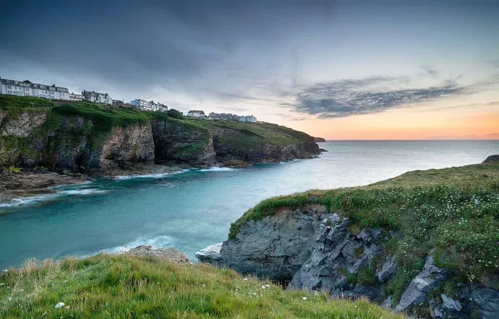 Dusk Over The Clifftop Village Of Port Gaverne, Cornwall