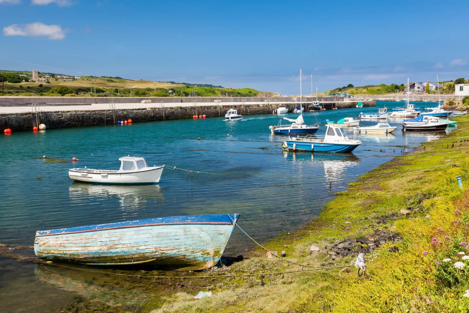 The historic harbour at Hayle on the North coast of Cornwall