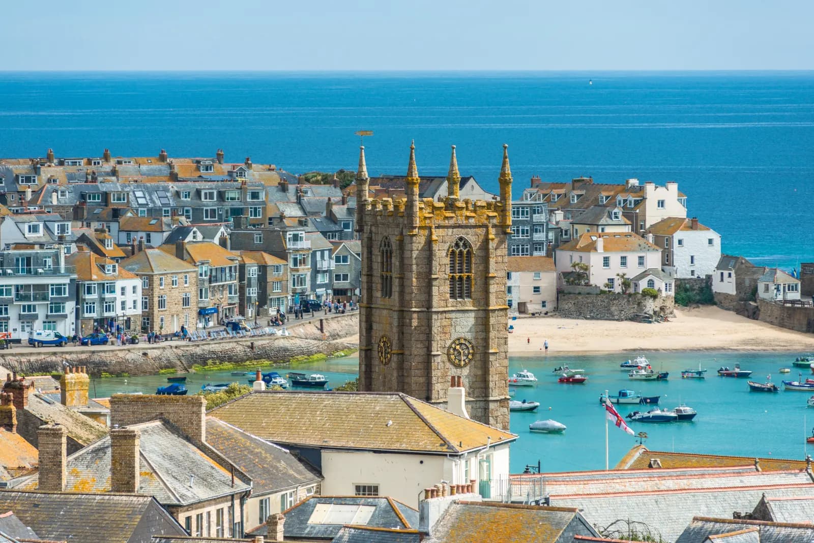 Elevated views of of St. Ives, Cornwall