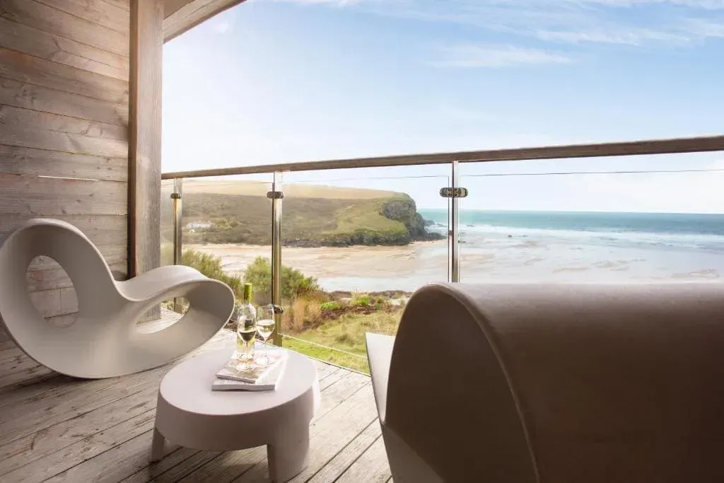 Beach view at The Scarlet Hotel, Cornwall
