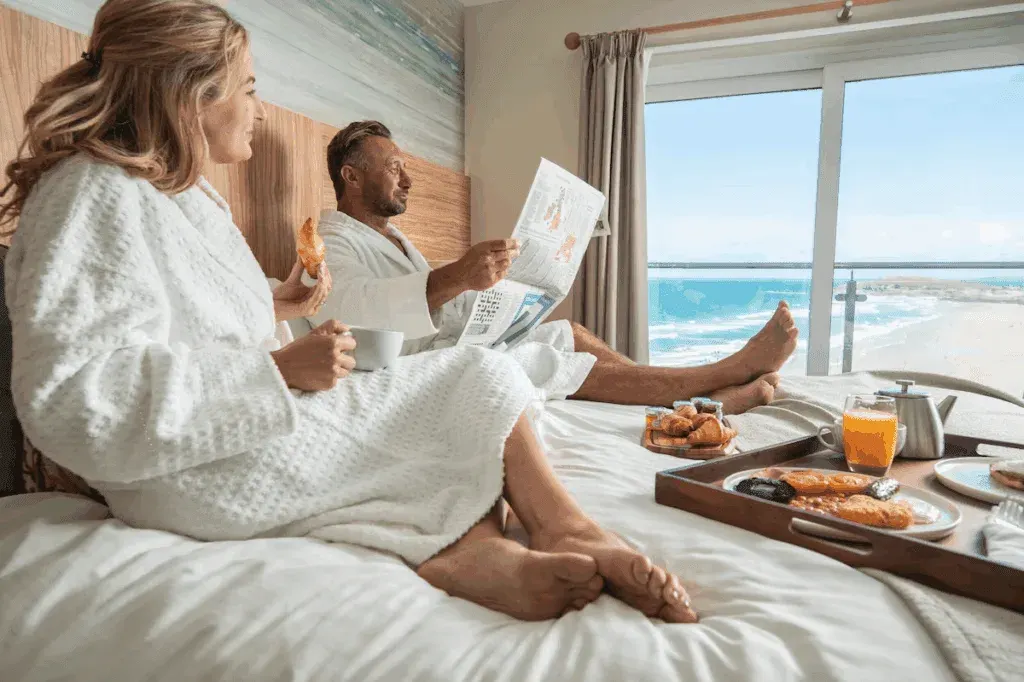 Room service at the Fistral Beach Hotel, Cornwall