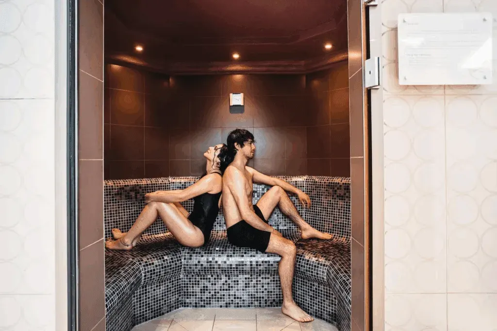 Sauna / steam room at the Bedruthan Hotel & Spa, Cornwall