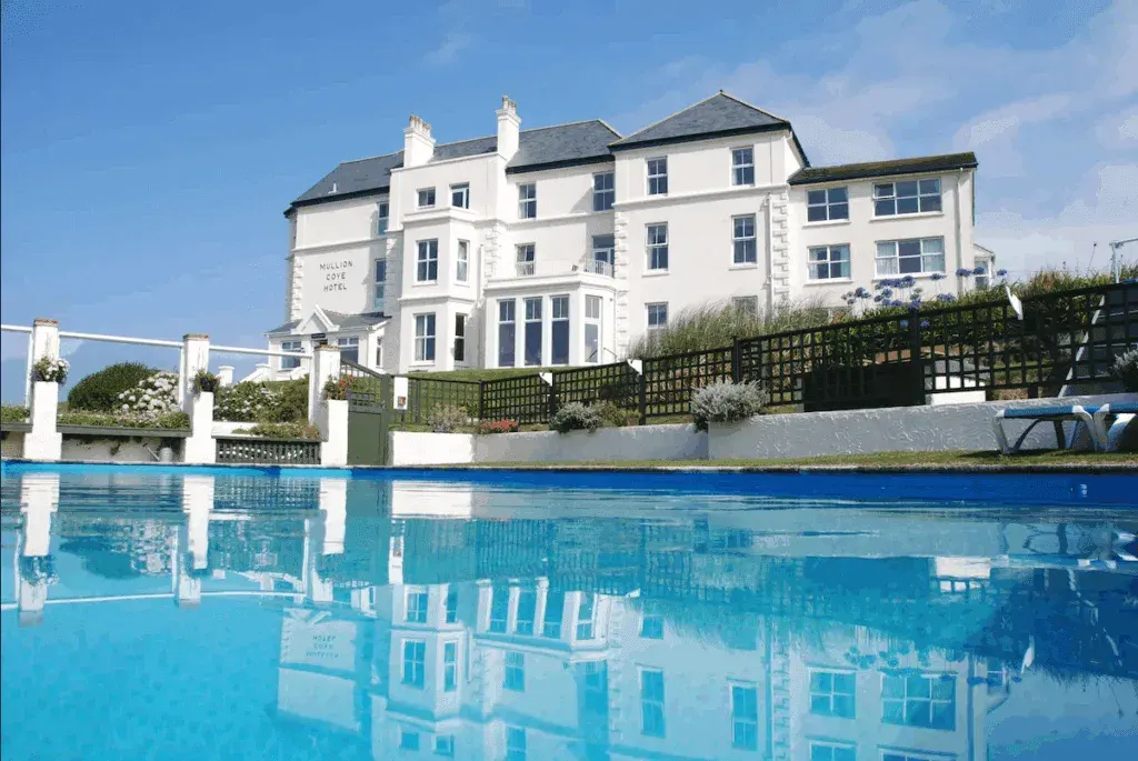 Outdoor pool at the Mullion Cove Hotel & Spa, Cornwall
