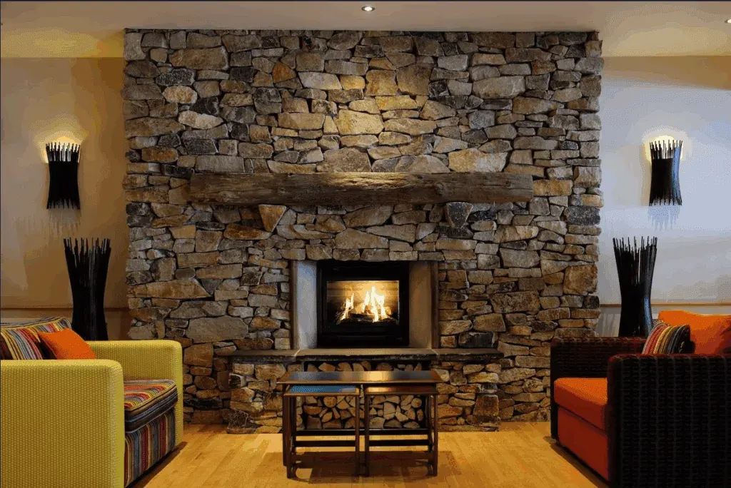 Fireplace, at the Bedruthan Hotel & Spa, Cornwall