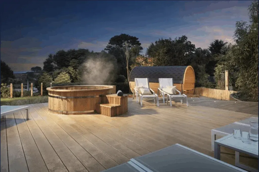Outdoor spa facilities, St Michael's Resort Falmouth, Cornwall