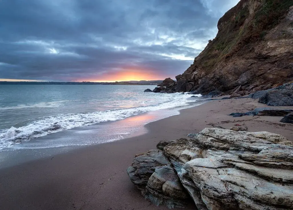 An enchanting sunset at Polkerris Beach, Par, Cornwall