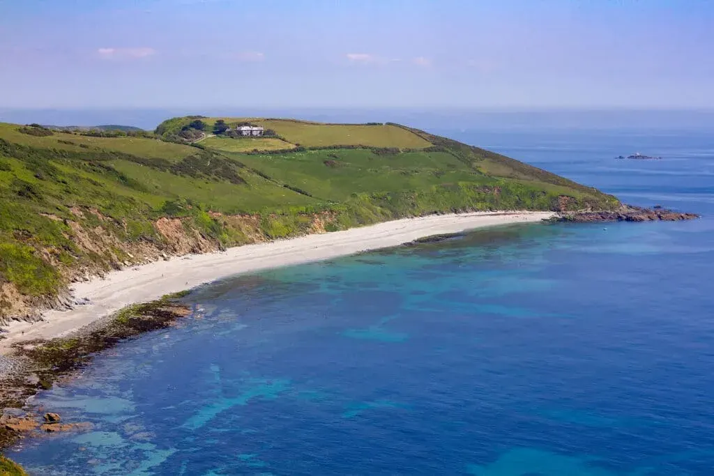 Vault Beach on a beautiful summer day in Cornwall