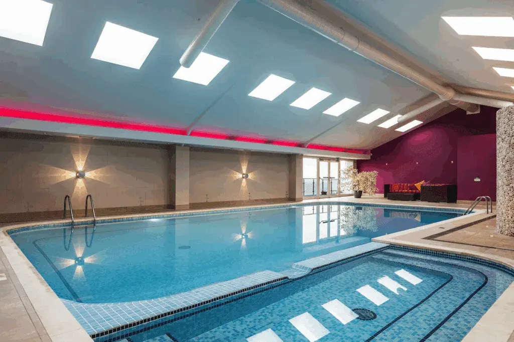 Indoor swimming pool at the Bedruthan Hotel & Spa, Cornwall
