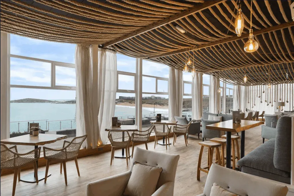 Restaurant at the Fistral Beach Hotel, Cornwall
