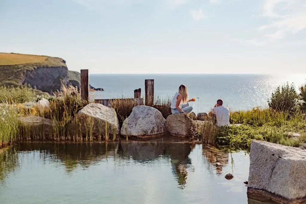 Outdoor pool at The Scarlet Hotel, Cornwall