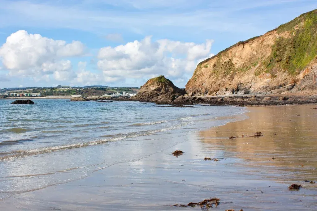 Polkerris Beach, on the south Cornish coast on a fine summer afternoon