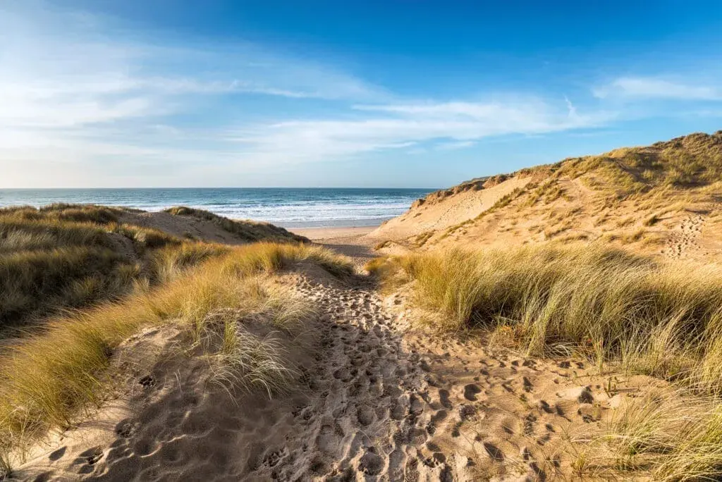 Holywell Bay Beach, Cornwall, taken from the nearby sand dunes