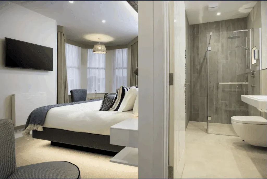 Luxury king bedroom, St Michael's Resort Falmouth, Cornwall