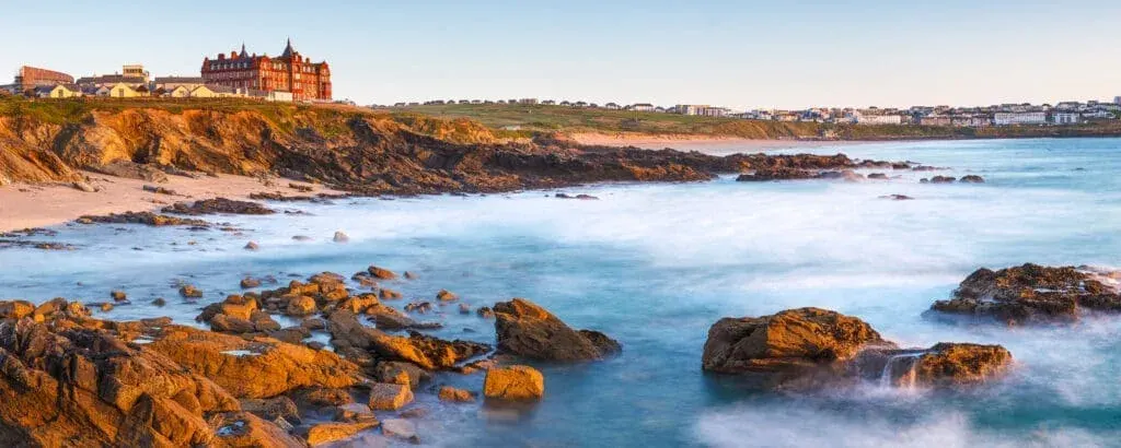 Fistral Beach and the Headland Bay Hotel, Newquay, Cornwall